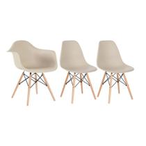 Kit 1 cadeiras Eames DAW com braços + 2 cadeiras Eiffel DSW