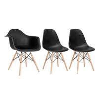 Kit 1 cadeiras Eames DAW com braços + 2 cadeiras Eiffel DSW