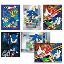 Kit 1 Caderno Brochurao Sonic e 1 Desenho Sonic 80fls Sortidos Tilibra