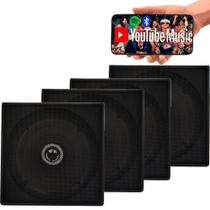 Kit 1 Caixa Bluetooth Quadrada Ativa+3 Passiva 55w Rms Preta Kit 1 Caixa Bluetooth Quadrada Ativa+3 Passiva 55w Rms Preta
