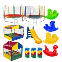 kit 1 Cama elástica 3,05m 01 Cama elástica 2,44m 1 Escorregador médio 1Piscina de Bolinhas de 1,00 1Piscina de bolinhas 1,50 1500 bolinhas e 4Gangorra kit 1 Cama elástica 3,05m 01 Cama elástica 2,44m 1 Escorregador médio 1Piscina de Bolinhas de 1,00 1Piscina de bolinhas 1,50 1500 bolinhas e 4Gangorra