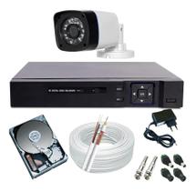 Kit 1 Câmera Monitoramento+ Dvr 4 Canais+ Hd+ Acessórios - Protec