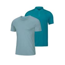 Kit 1 Camisa Polo E 1 Camiseta Gola Redonda Masculino