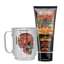 Kit 1 Caneca Alumínio 350ml + 1 Hidratante Tatoo Barba Rubra