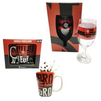 Kit 1 Caneca Porcelana Premium 260Ml Preto + 1 Taça Windsor