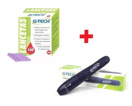Kit 1 Caneta Lancetadora + 100 Lancetas Agulha 30g - G-Tech