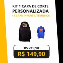 Kit 1 Capas de Corte Tactel com Logotipo + 1 Infantil Temática