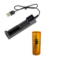 Kit 1 Carregador De Bateria Usb 14500 Recarregável E 1 Bateria Bateria De Grande Durabilidade 26650, 18650, 14500