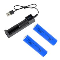 Kit 1 Carregador De Bateria Usb 14500 Recarregável E 2 Bateria Bateria 26650, 18650, 14500, 16340 De Linha Premium