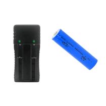 Kit 1 Carregador Duplo 2 Slot Mais 1 Bateria 18650, 14500 Bateria 26650, 18650, 14500 Enviamos Hoje Mesmo