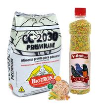 Kit 1 CC2030 Premium 1kg + 1 Alcon Club Curió 325g Farinhada e Ração Extrusada Alimentação Completa