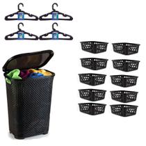 Kit 1 Cesto Basculado + 10 Cestos P + 20 Cabides Infantil Kit 1 Cesto Basculado + 10 Cestos P + 20 Cabides Infantil