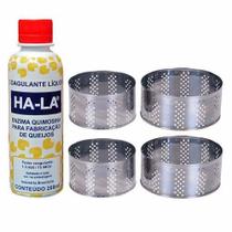 Kit 1 Coalho Ha-La 200Ml + 4 Formas Inox 500G 1Kg 2 De Cada