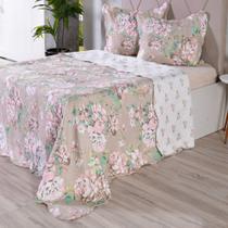 Kit 1 Cobre Leito Queen + 2 Porta Travesseiro Bouti Rolinho Principesa - Bene Casa Kit 1 Cobre Leito Queen + 2 Porta Travesseiro Bouti Rolinho Principesa - Bene Casa