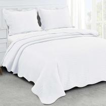 Kit: 1 Colcha Queen Lounge + 2 Porta-travesseiros Branco - Camesa