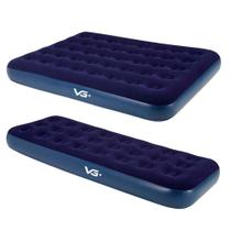 Kit 1 Colchão Inflável Casal E Solteiro Flocked Comfort Vg Plus Kit 1 Colchão Inflável Casal E Solteiro Flocked Comfort Vg Plus