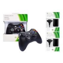 Kit 1 Controle Manete Joystick Xbox 360 Sem Fio Wireless + 2 Baterias Recarregáveis com Cabo Carregador Usb - T&Z