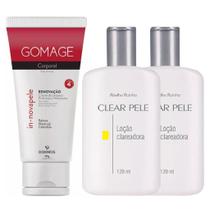 Kit 1 Creme de Limpeza de Pele Profunda Gomage + 2 Loção Clareadora de Manchas Clear Pele