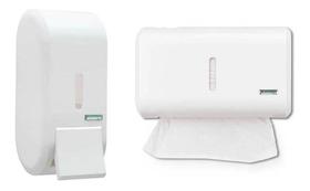 Kit 1 Dispenser Sabonete Porta Sabão + Toalheiro Papeleira C