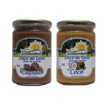 Kit 1 Doce de Leite Mineiro com Chocolate + 1 com Coco 420g - Fazenda Sonnenhof Kit 1 Doce de Leite Mineiro com Chocolate + 1 com Coco 420g - Fazenda Sonnenhof