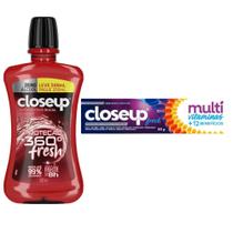 Kit 1 Enxaguante Bucal Closeup Red Hot Proteção 360 Fresh Zero Álcool Leve 500ml Pague 350ml