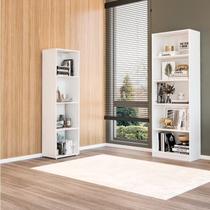 Kit 1 Estante Multiuso 5 Nichos Montreal e 1 Estante Livreiro Modular 4 Nichos Delta