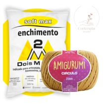 Kit 1 Fio Amigurumi - Circulo + 500 g Enchimento fibra siliconada SOFT MAX - Dois M Têxtil