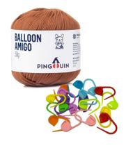 Kit 1 Fio Balloon Amigo - Pingouin + 10 unidades de marcadores de ponto cadeado