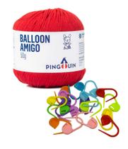 Kit 1 Fio Balloon Amigo - Pingouin + 10 unidades de marcadores de ponto cadeado