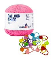 Kit 1 Fio Balloon Amigo - Pingouin + 10 unidades de marcadores de ponto cadeado