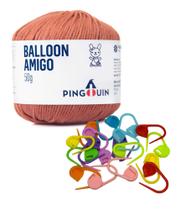 Kit 1 Fio Balloon Amigo - Pingouin + 10 unidades de marcadores de ponto cadeado