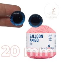 Kit 1 Fio Balloon Amigo - Pingouin + Olhos com glitter azul 20 mm