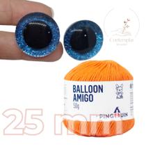 Kit 1 Fio Balloon Amigo - Pingouin + Olhos com glitter azul 25 mm