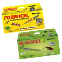 Kit 1 Formicel Formigel + 1 Blatacel Baratocel, Gel Elimina Formigas E Baratas Caseiras - Tecnocell