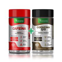 Kit 1 Frasco de Coenzima Q10, Ômega 3, Vitamina E, 3x1 60 Caps+ 1 Frasco de Cafeína, Guaraná, Café Verde 3x1, 60 Caps - Denavita