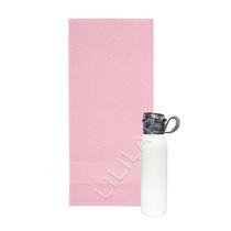 Kit 1 Garrafa Squeeze Inox 650ml Água + 1 Toalha Fitness 29x70cm 100% Algodão