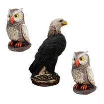 Kit 1 Gavião 2 Corujas Espanta Pombo E Passarinhos Decoração - Várias Variedades Kit 1 Gavião 2 Corujas Espanta Pombo E Passarinhos Decoração - Várias Variedades