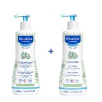 Kit 1 Gel Banho Suave 500Ml + 1 Hydra Bebê 500Ml - Mustela