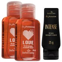 Kit 1 Gel Lubrificante Intense + 2 Óleo De Massagem Sensual Sensação Love Amarula Kit 1 Gel Lubrificante Intense + 2 Óleo De Massagem Sensual Sensação Love Amarula