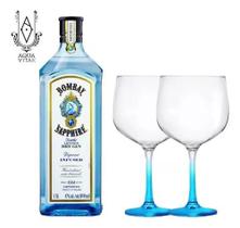 Kit 1 Gin Bombay Sapphire London Dry 1,75l + 2 Taças Vidro