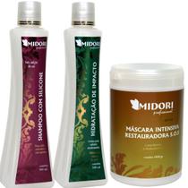 Kit 1 Hidratação Impacto 1 Shampoo Silicone 1 Mascara Midori Kit 1 Hidratação Impacto 1 Shampoo Silicone 1 Mascara Midori