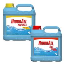 Kit 1 hidrofloc 5l - floculante (domissanitario) + 1 algicidade de choque 5l hidroall