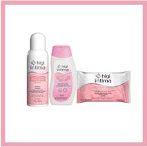 Kit 1 higi íntima mousse, 1 sabonete softcare, 1 lenços umedecido Kit 1 higi íntima mousse, 1 sabonete softcare, 1 lenços umedecido