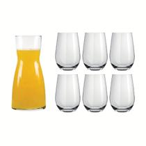 Kit 1 Jarra Decanter 500ml + 6 Copos Dubai 480ml Vidro Nadir