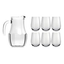 Kit 1 Jarra Tango 1,5L + 6 Copos Dubai 480ml Vidro Bebidas