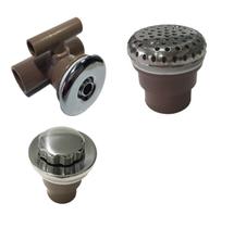 Kit 1 Jato T + 1 Succao + 1 Ralo Para Banheira Hidro Fibra