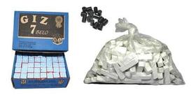 Kit 1 Kg Giz Branco + 144 Azul + 50 Ponta Taco Sinuca Bilhar