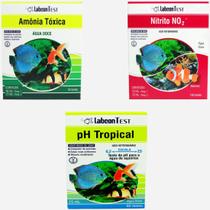 Kit 1 Labcon PH Tropical 15ml + 1Labcon Amônia Água Doce + 1Labcon Nitrito