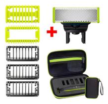 Kit 1 Lamina Refil + 6 Pente + Case P/ Philips Oneblade