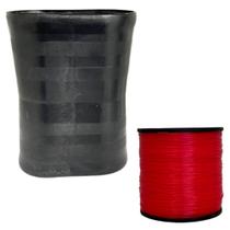 Kit 1 Lata Oval Preta + 1000jds De Linha Nylon P/ Pipa Cor:Preto Kit 1 Lata Oval Preta + 1000jds De Linha Nylon P/ Pipa Cor:Preto